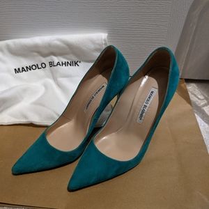 Manolo Blahnik BB 105mm Teal Pump